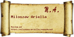 Miloszav Ariella névjegykártya